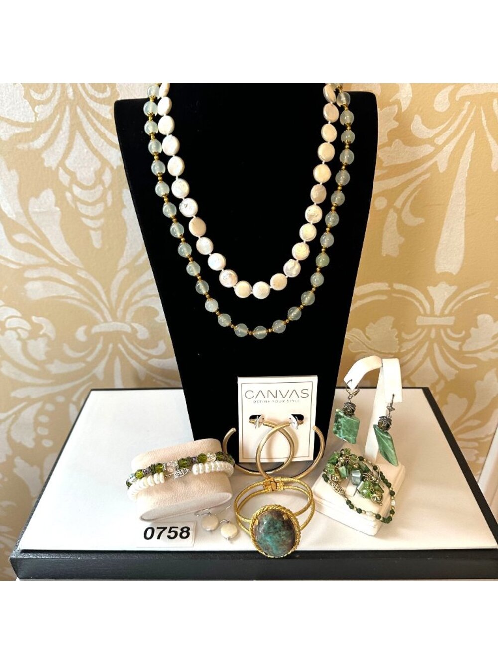 Jewelry Lot Vintage Modern Necklace Bracelets Earring Jade Pearls Mixed Metal